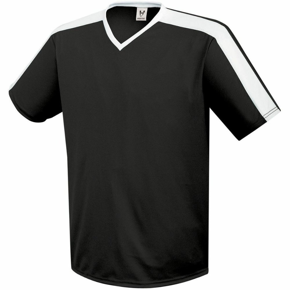 High Five Youth Black & White Wicking Genesis Soccer Jersey T-Shirt 322731 Med